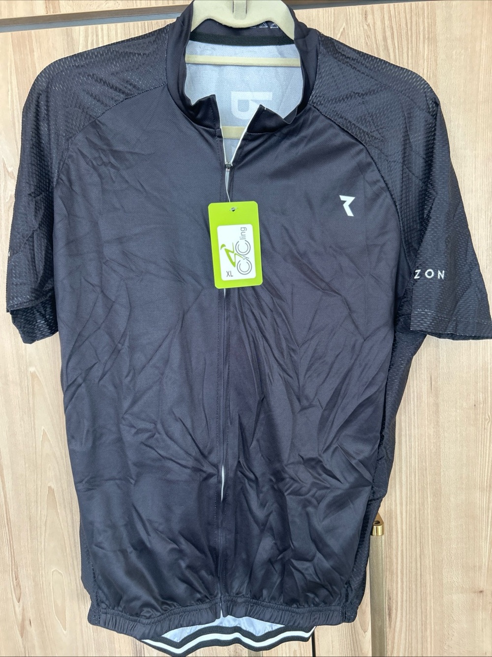 Ryzon Cycling Jersey Men’s XL Black Short Sleeve Full Zip NWT
